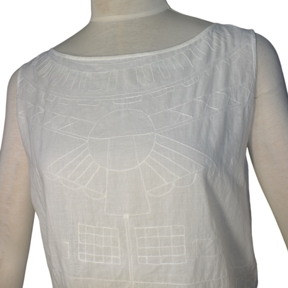 Vintage Rare Issey Miyake Embroidered Cotton Sleeveless Top Tank S As is - Picture 2 of 12